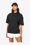 Umweltfreundliches Unisex Kapuzen-Sweatshirt mit überschnittener Schulterpartie aus French Terry Black