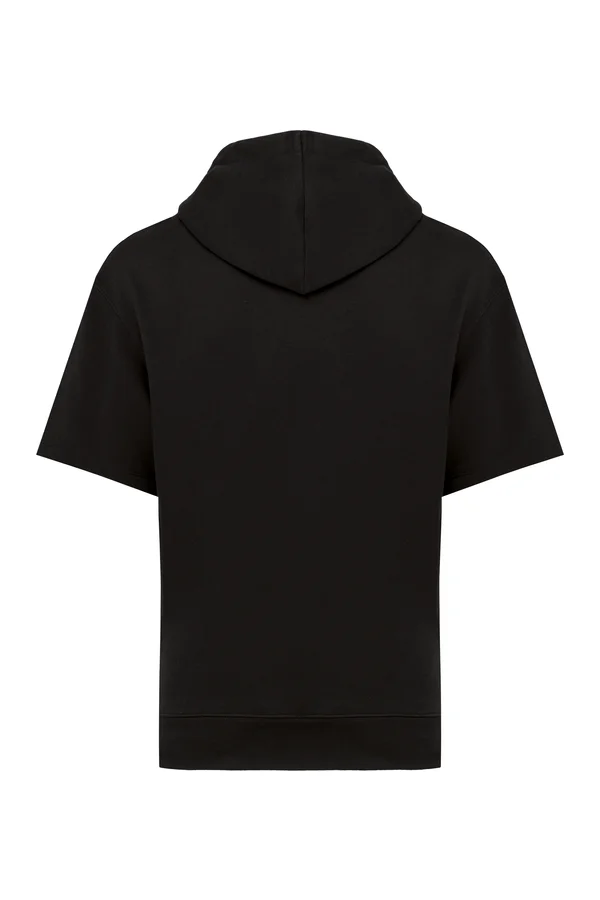 Umweltfreundliches Unisex Kapuzen-Sweatshirt mit überschnittener Schulterpartie aus French Terry Black