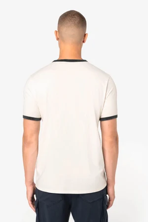 Umweltfreundliches Ringer-T-Shirt mit kontrastierenden Kanten und verwaschenem Effekt für Herren