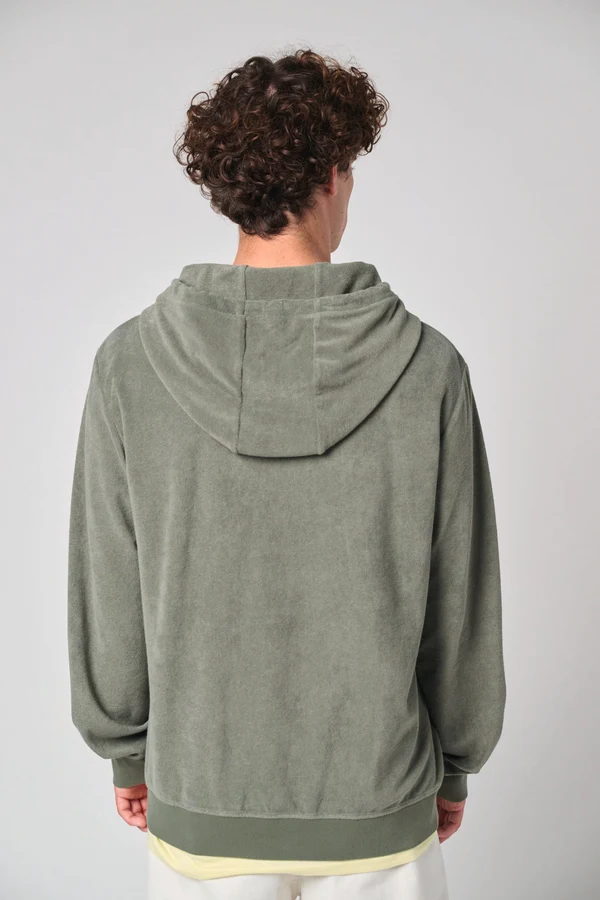 Umweltfreundliches Kapuzensweatshirt aus Frottee mit Reißverschluss für Herren