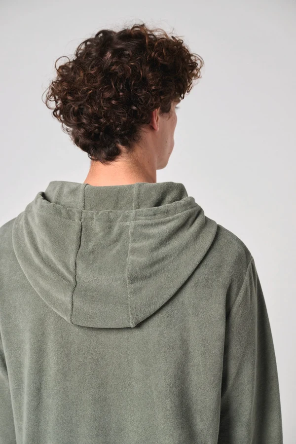 Umweltfreundliches Kapuzensweatshirt aus Frottee mit Reißverschluss für Herren