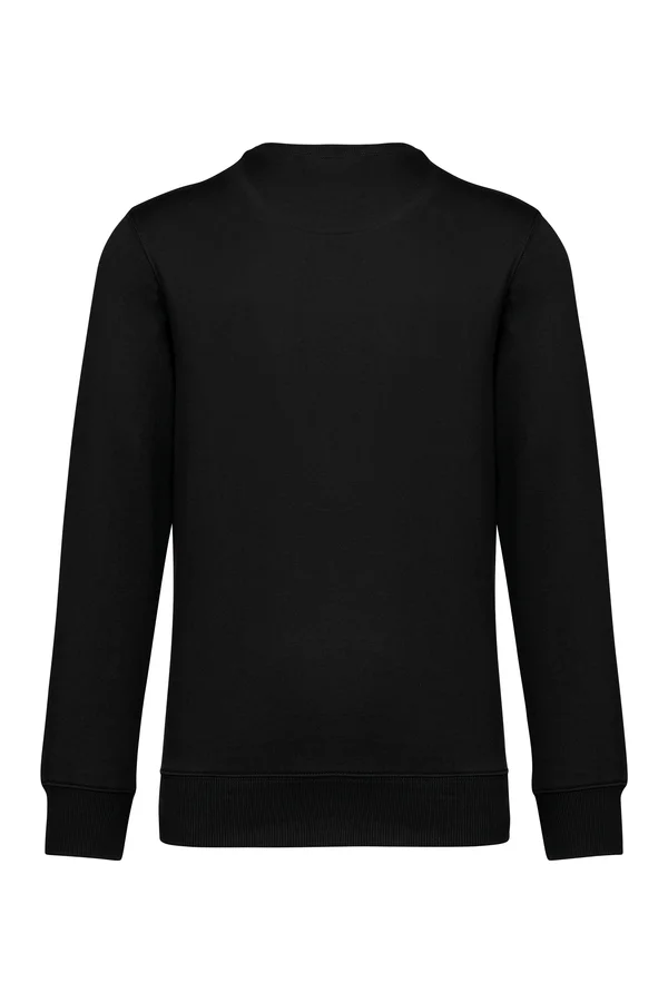 Umweltfreundliches Unisex Sweatshirt mit Rundhalsausschnitt und hängenden Schultern aus French Terry Black