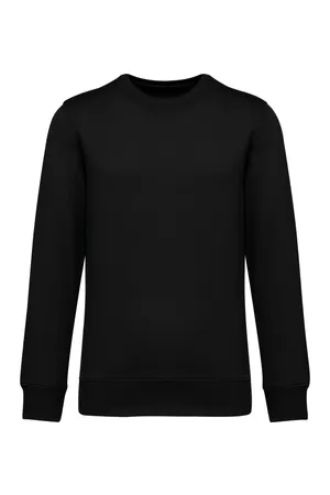 Umweltfreundliches Unisex Sweatshirt mit Rundhalsausschnitt und hängenden Schultern aus French Terry Black