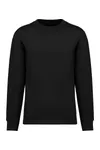 Umweltfreundliches Unisex Sweatshirt mit Rundhalsausschnitt und hängenden Schultern aus gebürstetem Molton Black