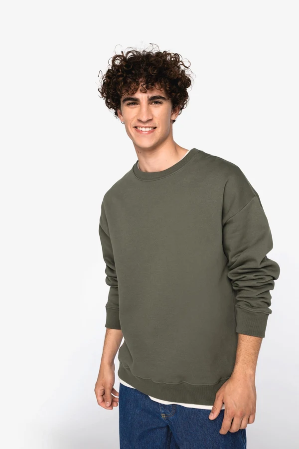 Umweltfreundliches Oversize Unisex-Sweatshirt mit Rundhalsausschnitt