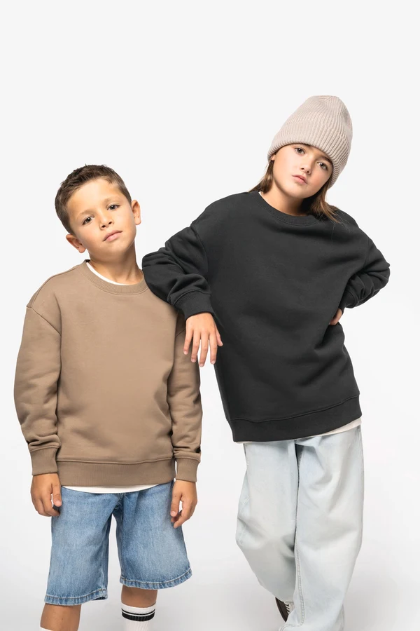 Umweltfreundliches Oversize Sweatshirt mit Rundhalsausschnitt für Kinder
