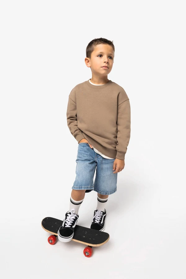 Umweltfreundliches Oversize Sweatshirt mit Rundhalsausschnitt für Kinder