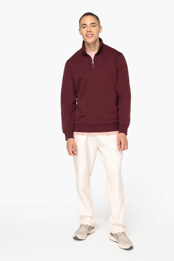 Umweltfreundliches Sweatshirt mit Stehkragen und Reißverschluss für Herren