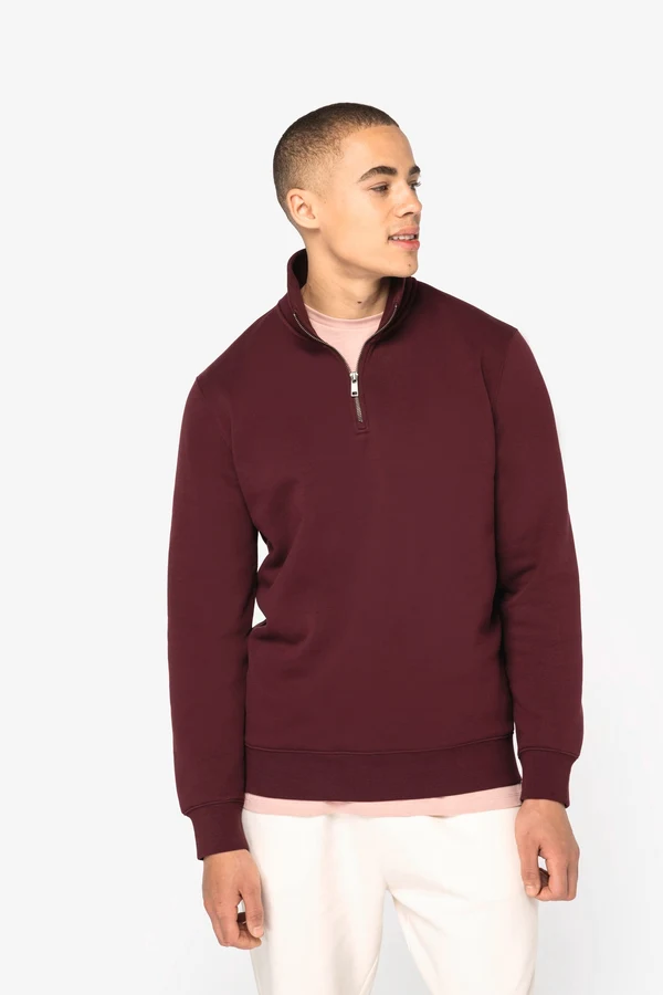 Umweltfreundliches Sweatshirt mit Stehkragen und Reißverschluss für Herren