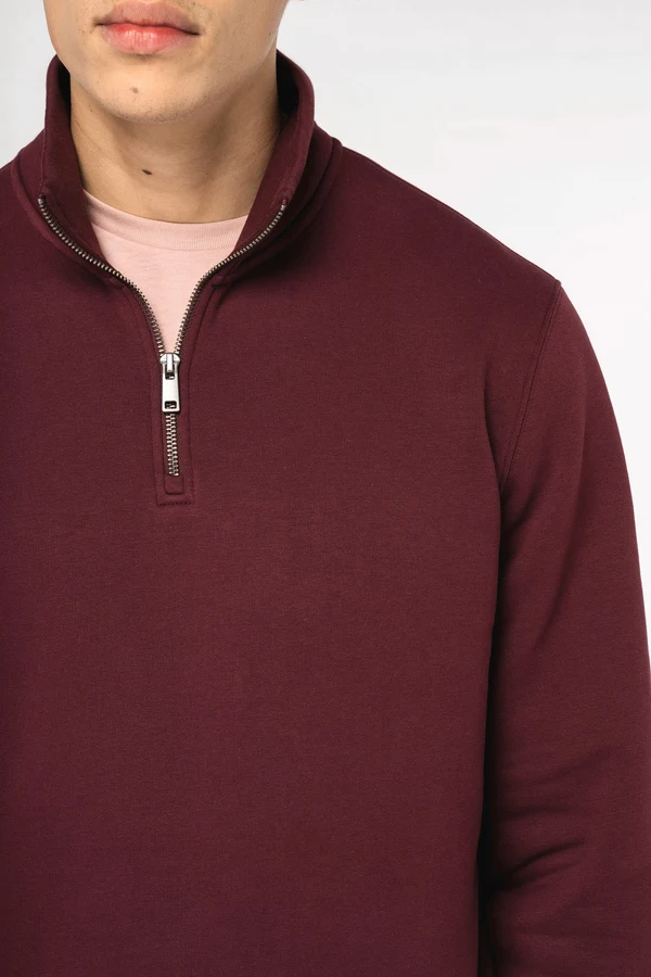 Umweltfreundliches Sweatshirt mit Stehkragen und Reißverschluss für Herren