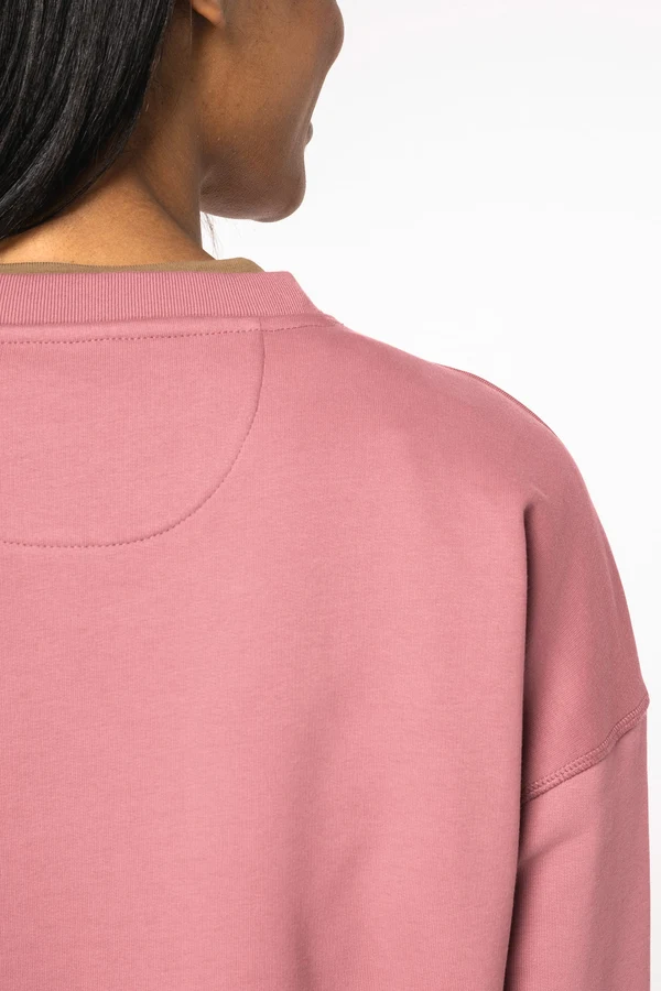 Umweltfreundliches Sweatshirt mit Rundhalsausschnitt und überschnittenen Schultern, Damen