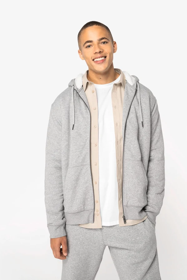 Umweltfreundliches Unisex-Sweatshirt mit Reißverschluss und Sherpa-Futter