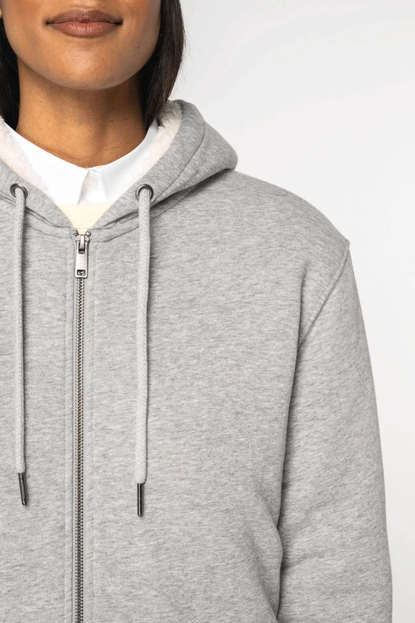 Umweltfreundliches Unisex-Sweatshirt mit Reißverschluss und Sherpa-Futter