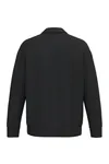 Umweltfreundliches Unisex-Sweatshirt mit Reißverschluss, Polokragen und überschnittenen Schultern Black