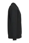 Umweltfreundliches Unisex-Sweatshirt mit Reißverschluss, Polokragen und überschnittenen Schultern Black