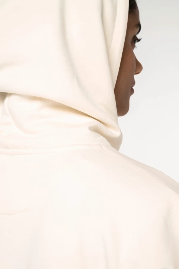 Umweltfreundliches Damen-Sweatshirt mit Kapuze, ärmellos und weit aus French Terry