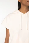 Umweltfreundliches Damen-Sweatshirt mit Kapuze, ärmellos und weit aus French Terry