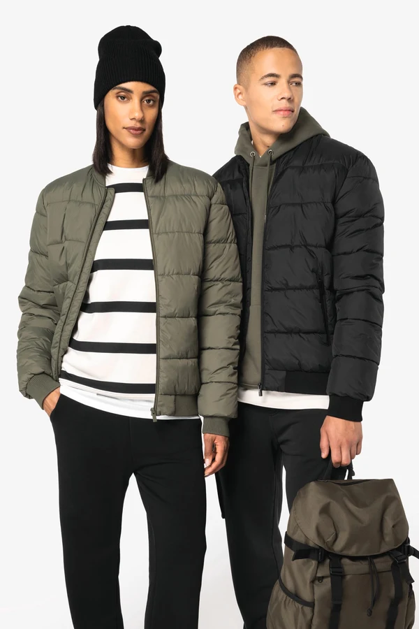 Umweltfreundliche Unisex-Steppjacke mit Teddykragen