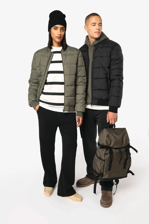 Umweltfreundliche Unisex-Steppjacke mit Teddykragen