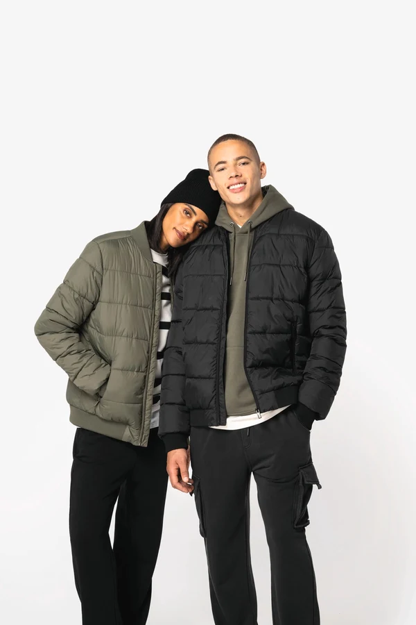 Umweltfreundliche Unisex-Steppjacke mit Teddykragen