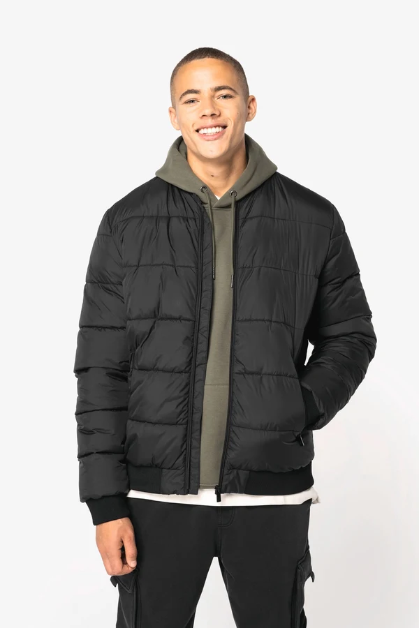 Umweltfreundliche Unisex-Steppjacke mit Teddykragen