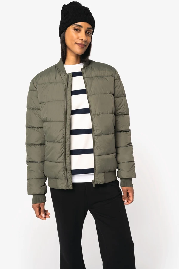 Umweltfreundliche Unisex-Steppjacke mit Teddykragen