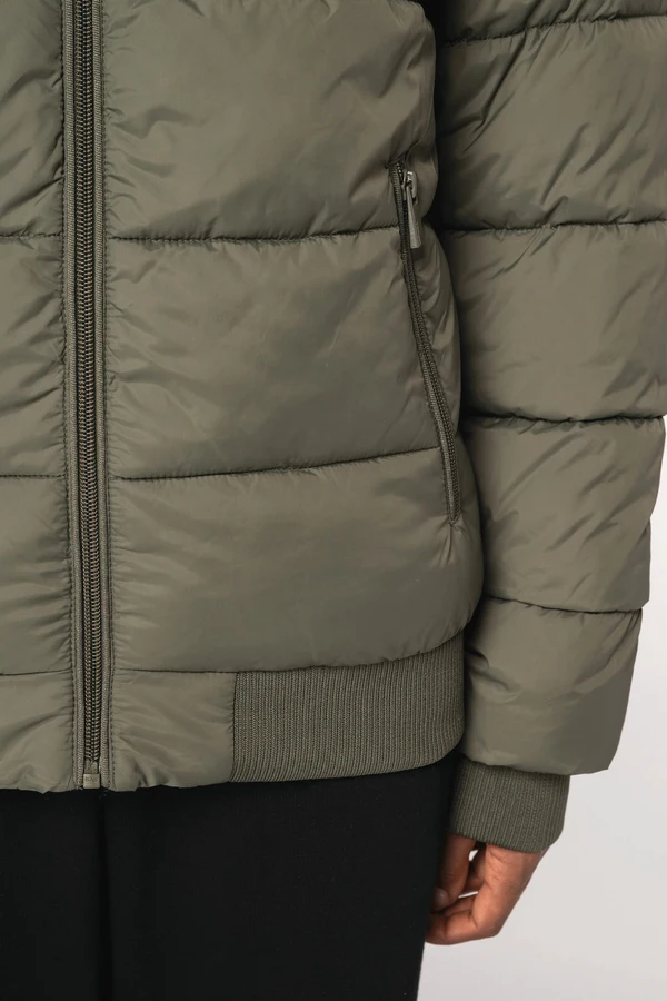 Umweltfreundliche Unisex-Steppjacke mit Teddykragen