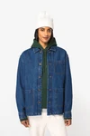 Umweltfreundliche Unisex-Jeansjacke mit überschnittenen Schultern