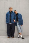 Umweltfreundliche Unisex-Jeansjacke mit überschnittenen Schultern