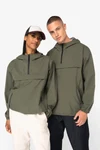 Wasserdichte, umweltfreundliche Unisex-Windjacke mit Viertel-Reißverschluss