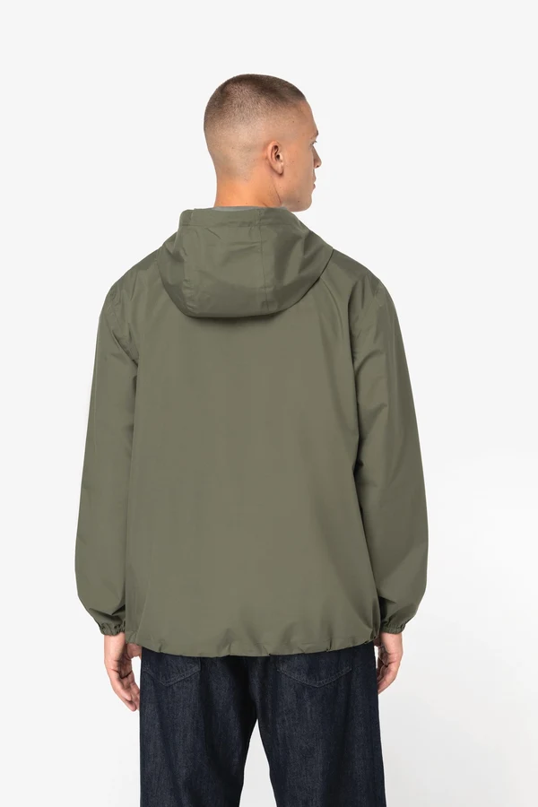 Wasserdichte, umweltfreundliche Unisex-Windjacke mit Viertel-Reißverschluss