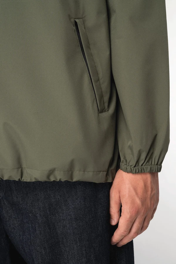 Wasserdichte, umweltfreundliche Unisex-Windjacke mit Viertel-Reißverschluss
