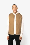 Umweltfreundlicher Gesteppte Unisex-Twill-Bodywarmer mit Teddykragen