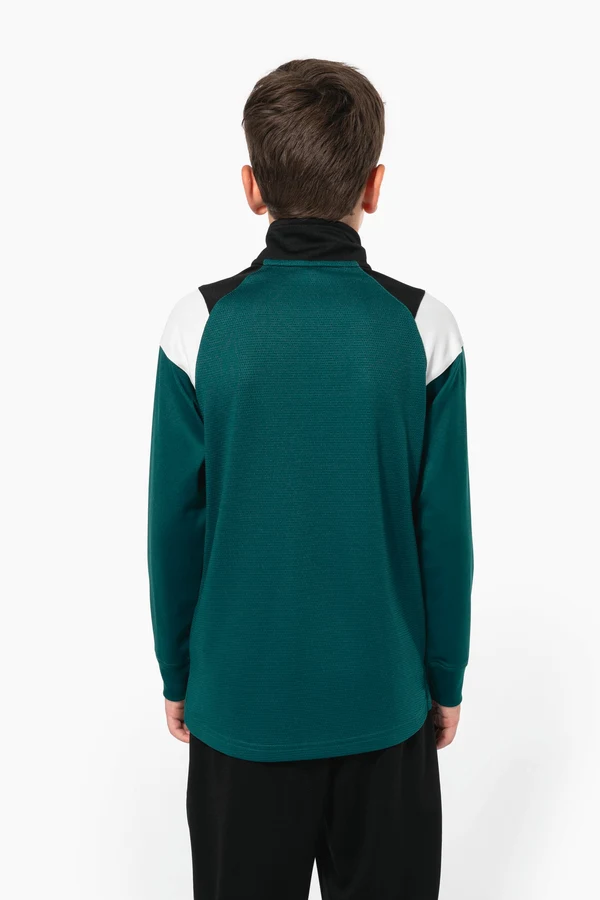 Kinder Trainings-Sweatshirt mit 1/4 Reißverschluss