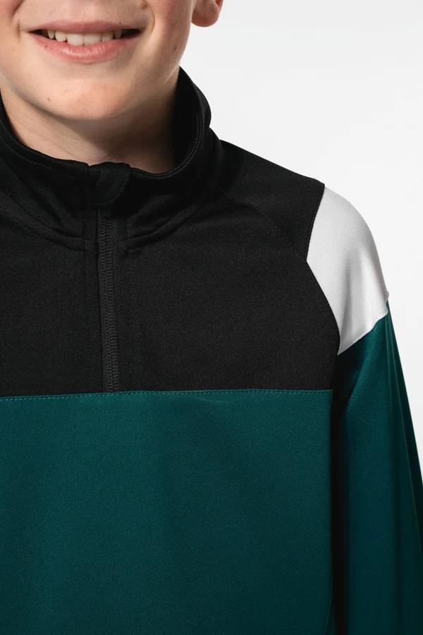 Kinder Trainings-Sweatshirt mit 1/4 Reißverschluss