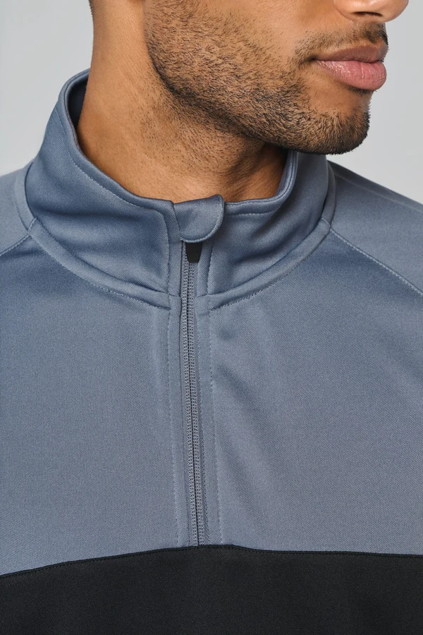 Unisex Trainings-Sweatshirt mit 1/4 Reißverschluss