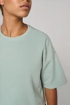 Damen Cropped-Sweatshirt mit kurzen Ärmeln und Rundhalsausschnitt