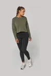 Damen Cropped-Sweatshirt mit Rundhalsausschnitt