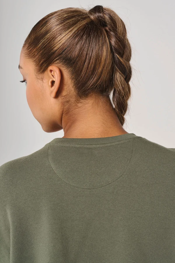 Damen Cropped-Sweatshirt mit Rundhalsausschnitt