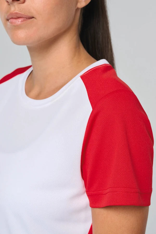Zweifarbiges umweltfreundliches Damen-Sport-T-Shirt