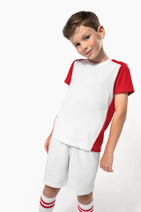 Zweifarbiges umweltfreundliches Sport-T-Shirt für Kinder