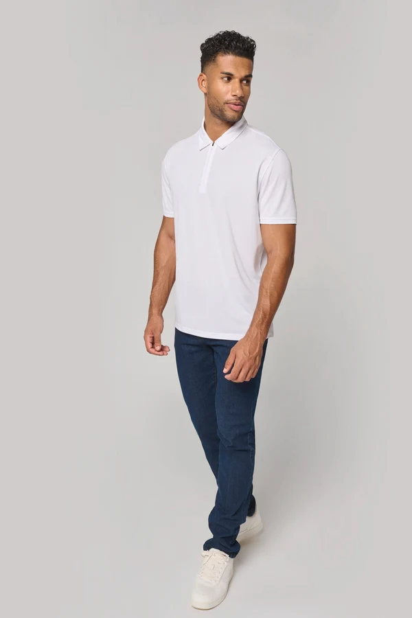 Herren Sport-Poloshirt mit 1/4-Reißverschluss