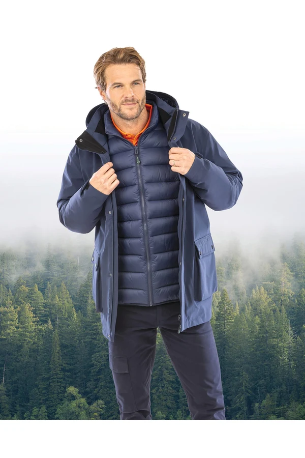 Ripstop-Steppjacke 3-in-1 aus Recyclingmaterial