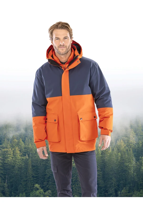 Ripstop-Steppjacke 3-in-1 aus Recyclingmaterial