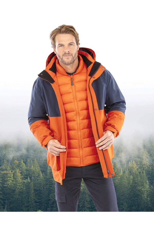 Ripstop-Steppjacke 3-in-1 aus Recyclingmaterial