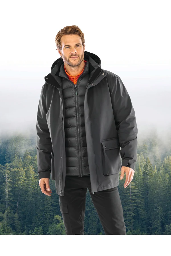 Ripstop-Steppjacke 3-in-1 aus Recyclingmaterial