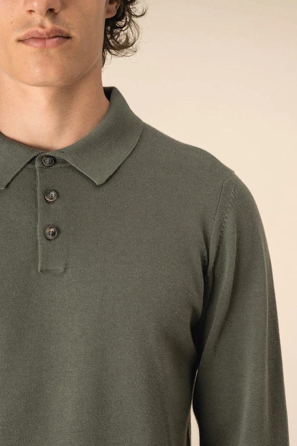 Umweltfreundliches Polohemd mit langen Ärmeln für Herren