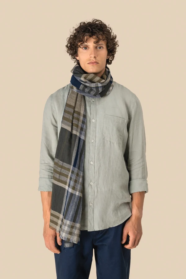 Gestreiftes und kariertes Unisex-Schal