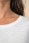 Umweltfreundliches Damen-Slub-Oversize-T-Shirt mit überschnittenen Schultern