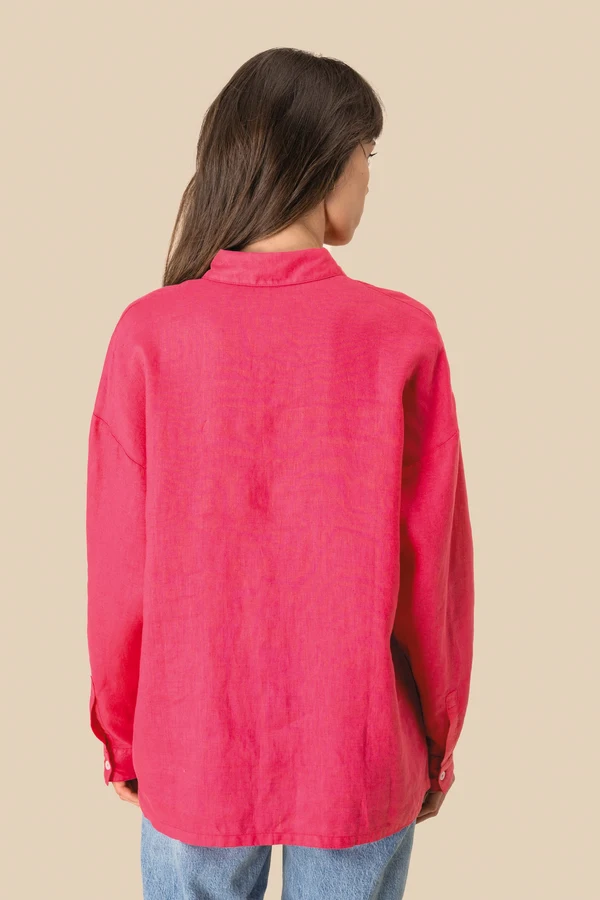 Oversize-Leinenhemd für Damen